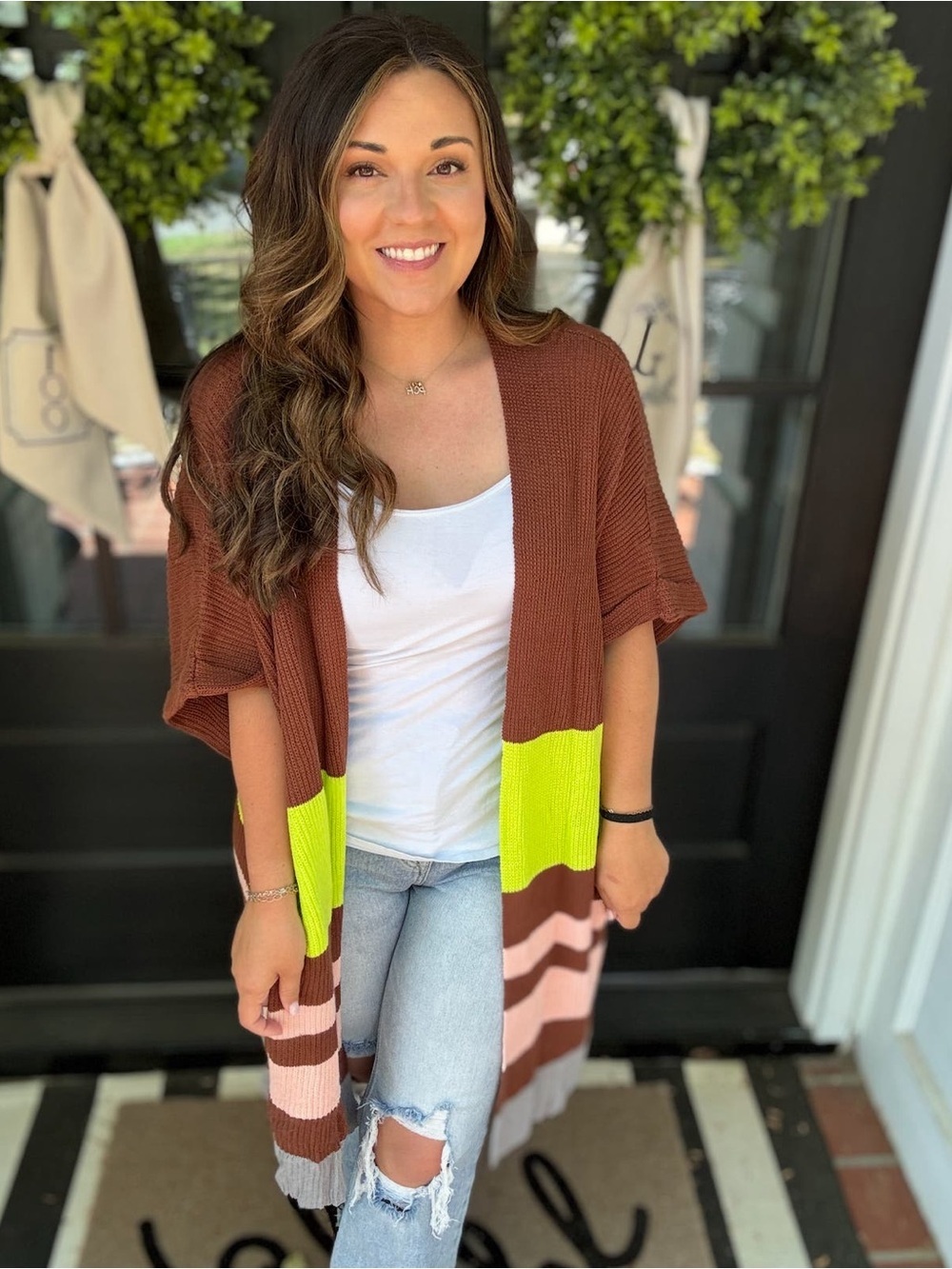 Umgee Lime Twist Open Front Oversized Cardigan Green Large NWT IN PACKAGE